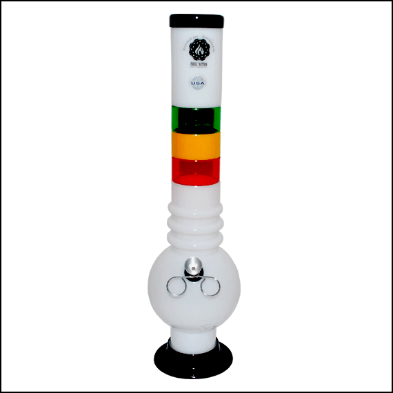 BONG – ACRYLIC – RASTA BUBBLE – 14″